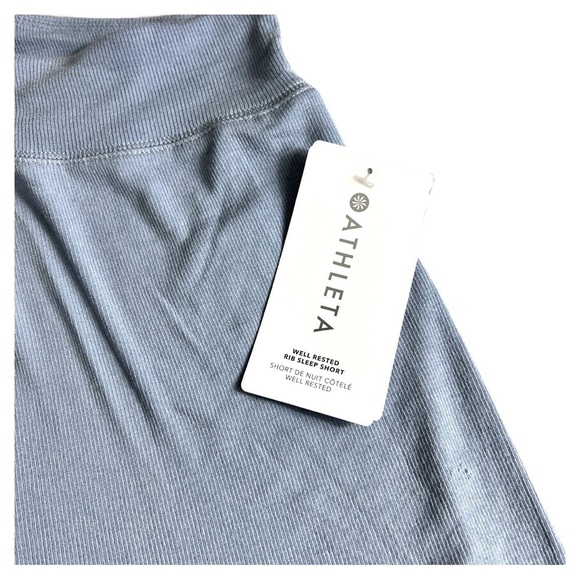 ATHLETA Light Blue Well Rested Rib Sleep Shorts - Picture 3 of 8